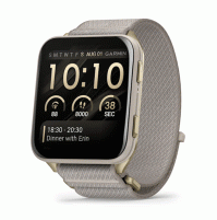 Venu X1 - GPS - Soft Gold with Titanium Caseback and French Grey Nylon Band - 010-02980-09 - Garmin